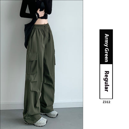 Women's Thickened Straight High Waist Mountaineering Wide Leg Pants