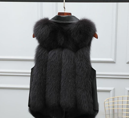 Warm Leisure Stitching Women's Fur Vests